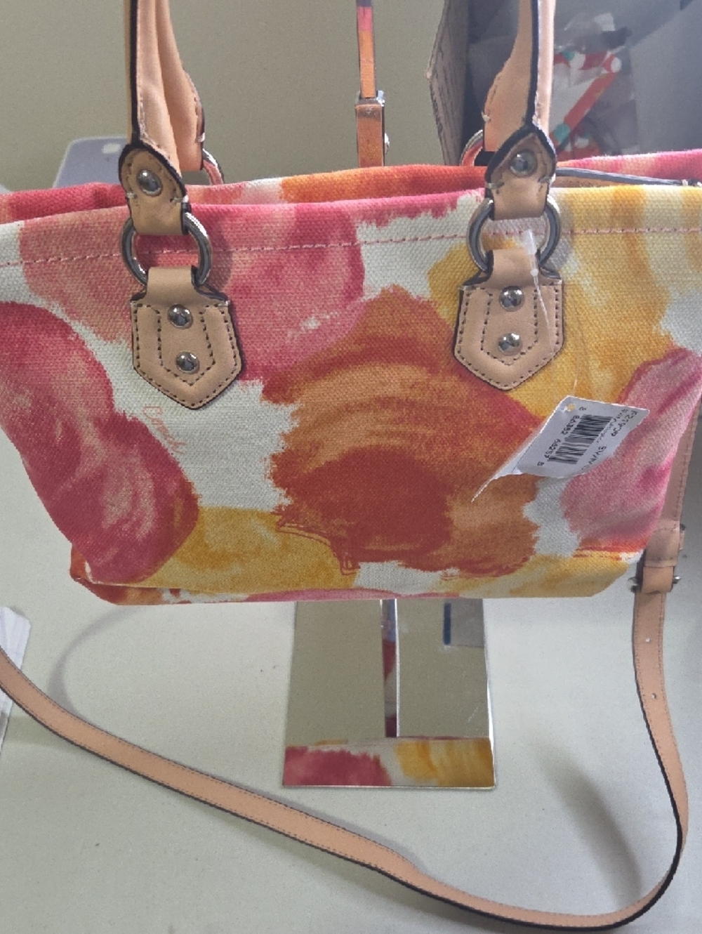 Coach Ashley  Floral Canvas Crossbody in Pink and Yellow - Picture 6 of 9
